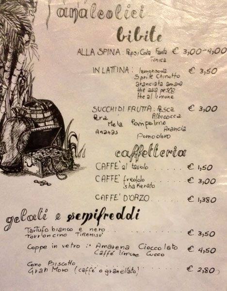 Menu di Tortuga 