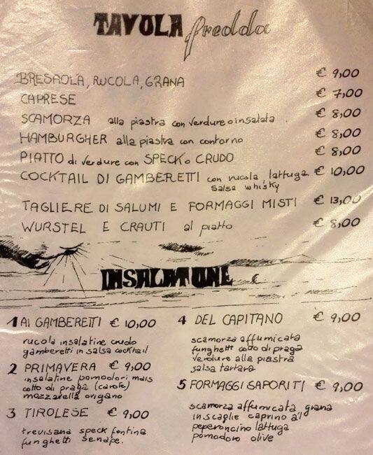 Menu di Tortuga 