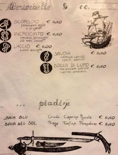 Menu di Tortuga 