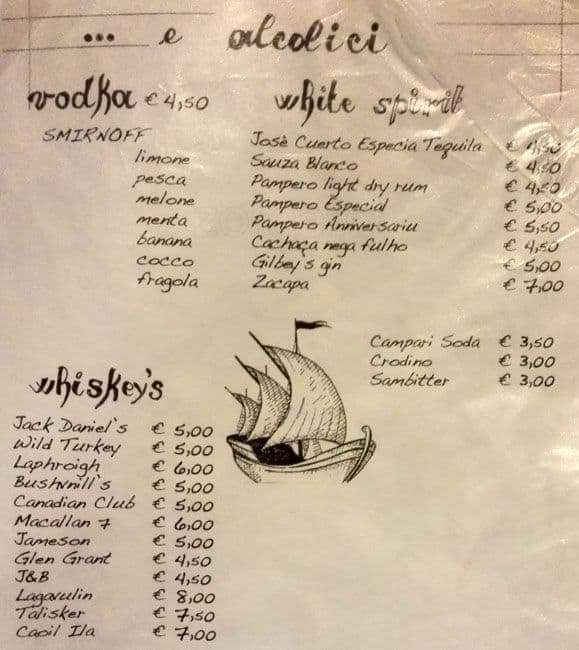 Menu di Tortuga 