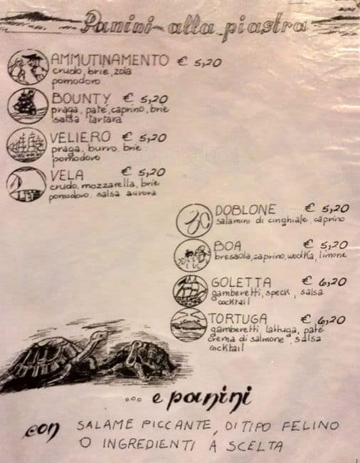 Menu di Tortuga 