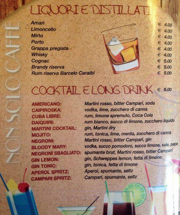 Menu di Food and Wine 