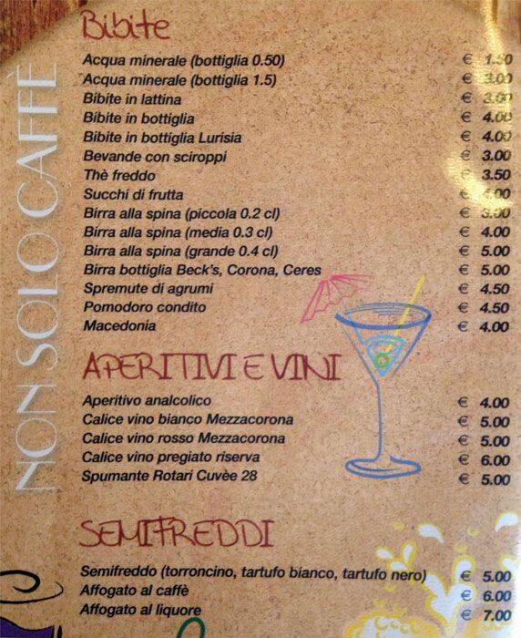 Menu di Food and Wine 