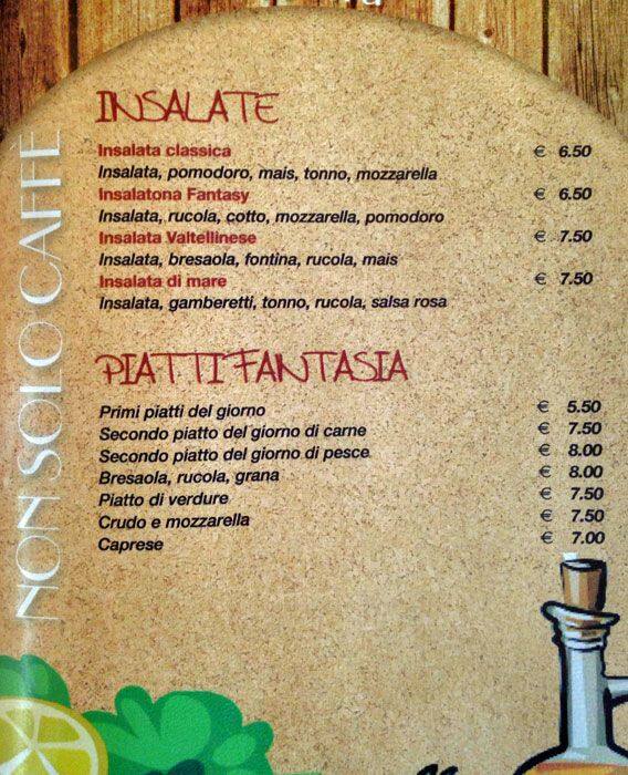 Menu di Food and Wine 