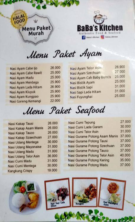 Baba S Kitchen Menu Menu For Baba S Kitchen Daan Mogot Jakarta