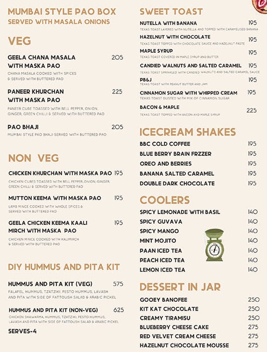 Menu At Grub Hub, Chandigarh