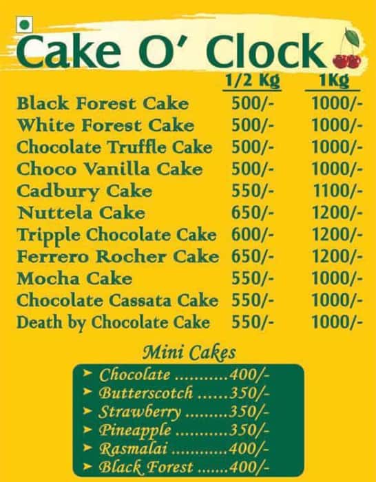 Cake O' Clock, Sikar Road, Jaipur | Zomato