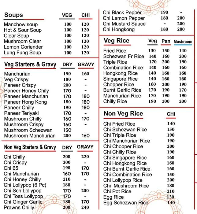 Menu of 24 Chinese Kitchen, Malad East, Mumbai