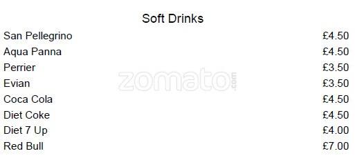 Crystal Bar menu