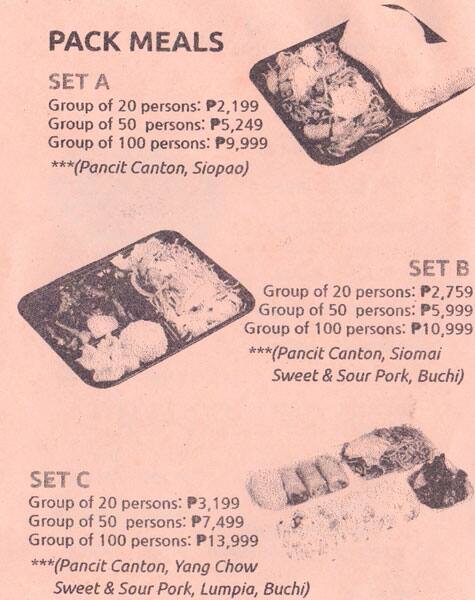 Menu at Wan Chai Tea House restaurant, Quezon City, 835 Banawe St