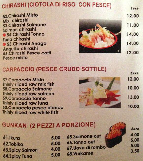 Menu di Toku 