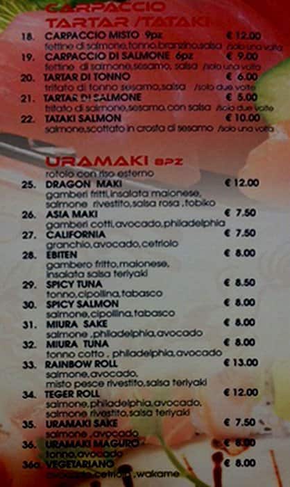 Menu di Dragon 