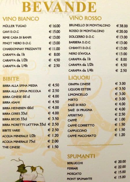 Menu di Dragon 