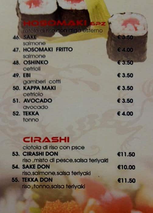 Menu di Dragon 