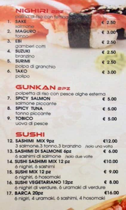 Menu di Dragon 