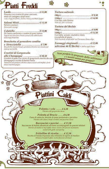 Menu di El Bechée 