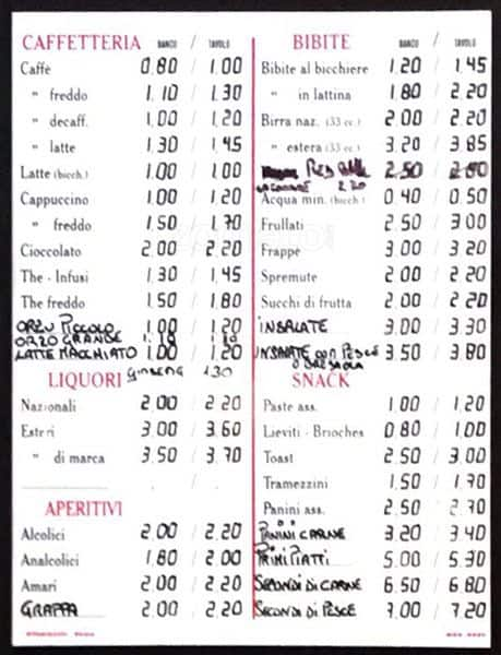 Menu di La Caffetteria Appia 