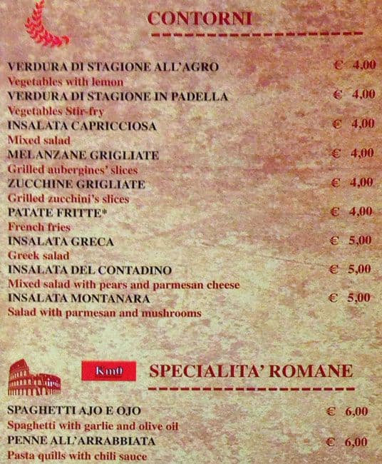 Romolo E Remo Menu Menu For Romolo E Remo San Giovanni Roma