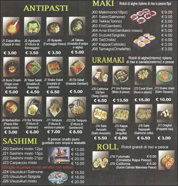 Menu di Tokyo 