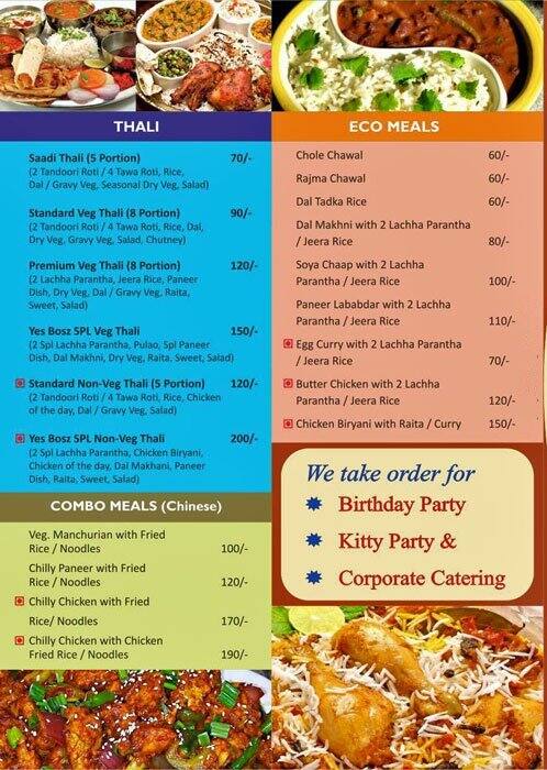 Yes Bosz Food Plaza menu