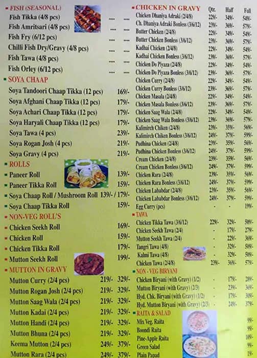 Menu of Flavour Of Dilli, Sector 56, Gurgaon