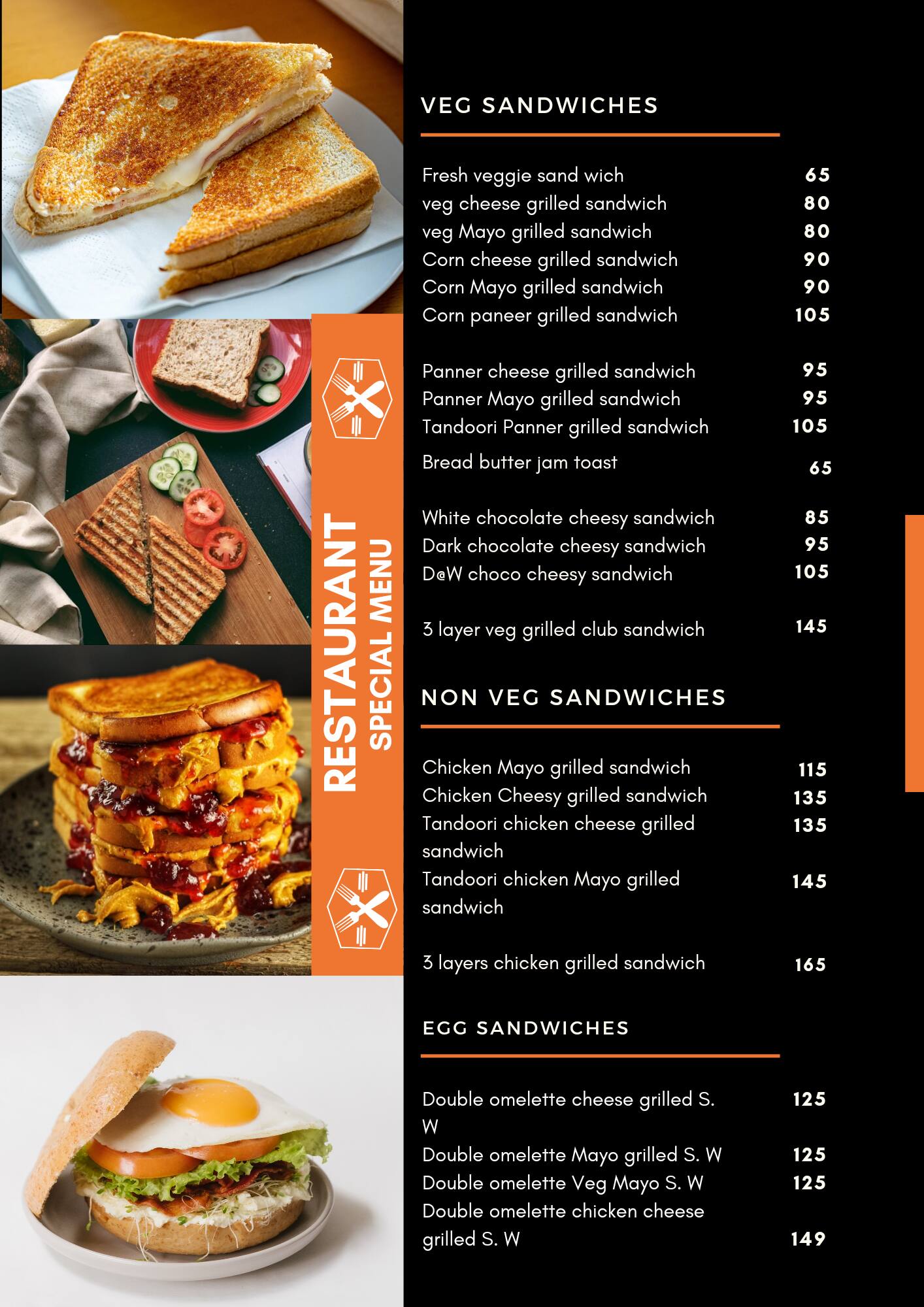 Aps Menu Menu of A P Sandwiches, Pallikaranai, Chennai