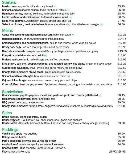 Menu at The Telegraph pub & bar, London, 11 Telegraph St