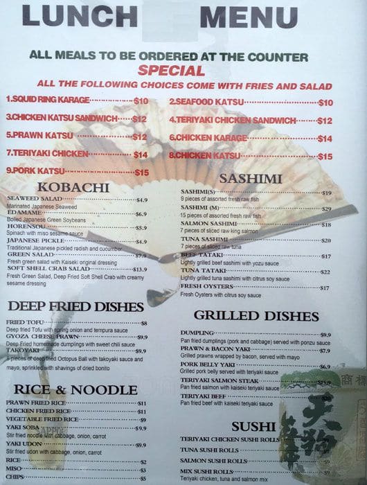 Kaiseki Japanese Restaurant Menu Menumania/Zomato