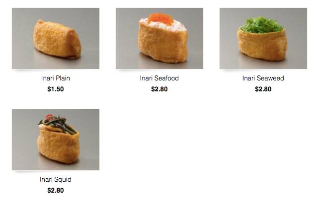 Sushi Sushi menu