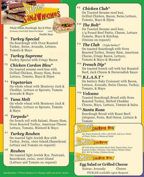 Mission Bell Deli Menu, Menu for Mission Bell Deli, Mission Valley, San ...