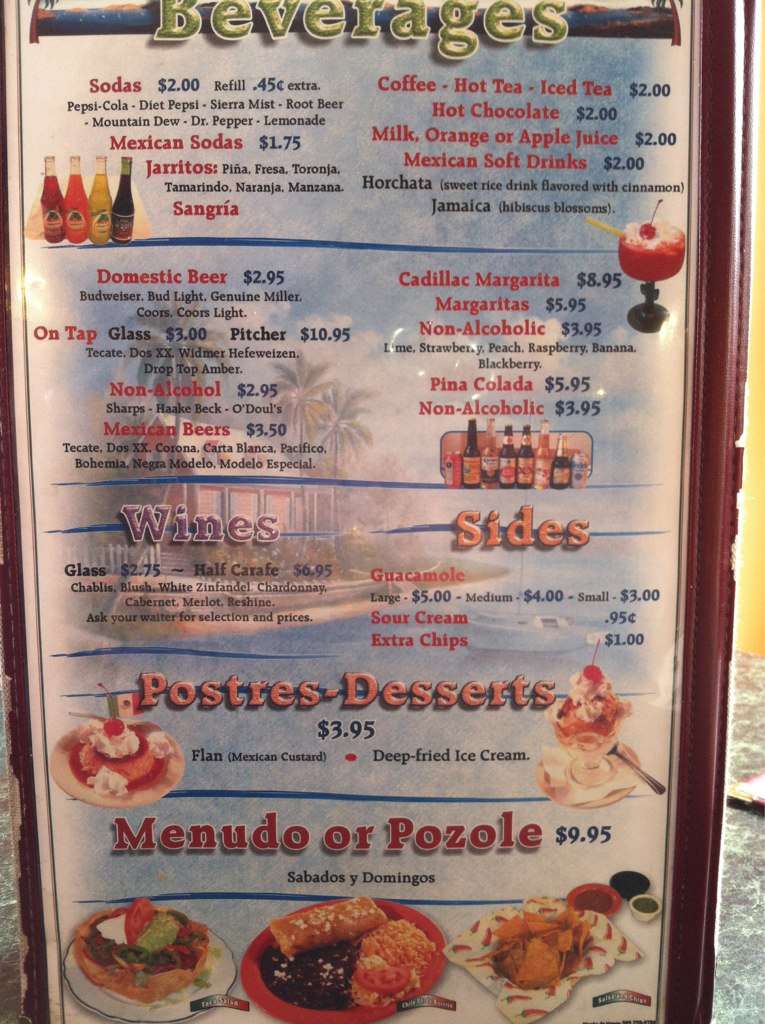 Menu at La Roca restaurant, Newport