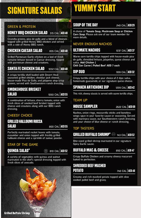 Menu of Buffalo Wild Wings, Jumeirah Beach Residence (JBR), Dubai