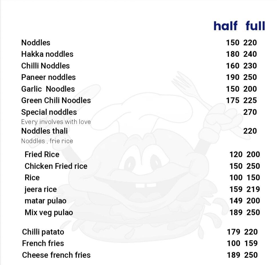 Kalika Express Menu Menu of Kalika Fast Food, Indira Nagar, Lucknow