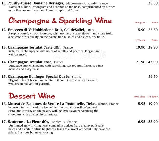 Menu at Fig & Olive restaurant, London, 151 Upper St