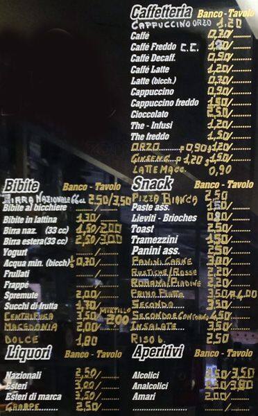 Menu di Cromo Caffè 
