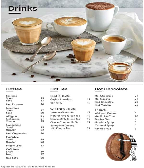 The Coffee Club Menu Menu For The Coffee Club Jumeirah 1 Dubai