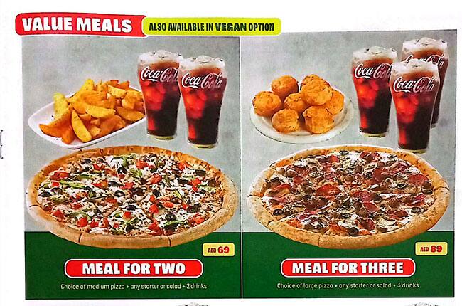 Menu of Papa Johns Pizza, Meshairef, Ajman