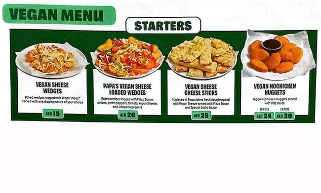 Menu of Papa Johns Pizza, Meshairef, Ajman