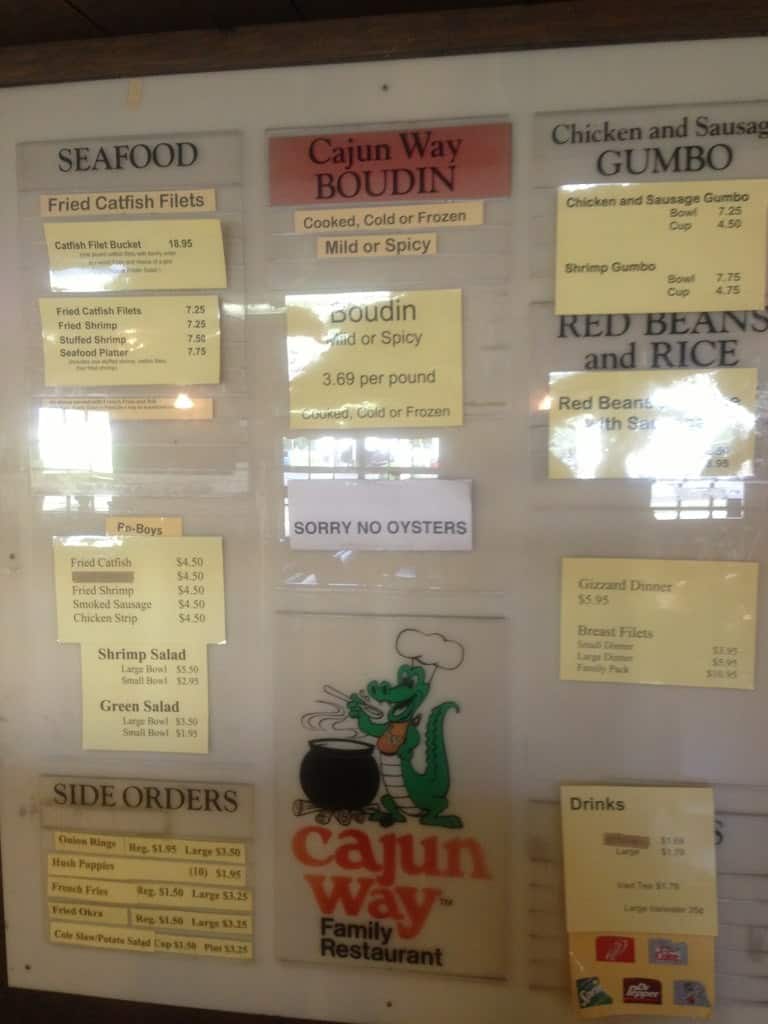 Cajun Way Restaurant Menu For Crowley Cajun Way Restaurant Crowley Menu