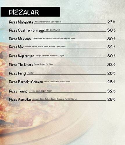 Menu at The doors, Istanbul, Ebuzziya Cd. No:74