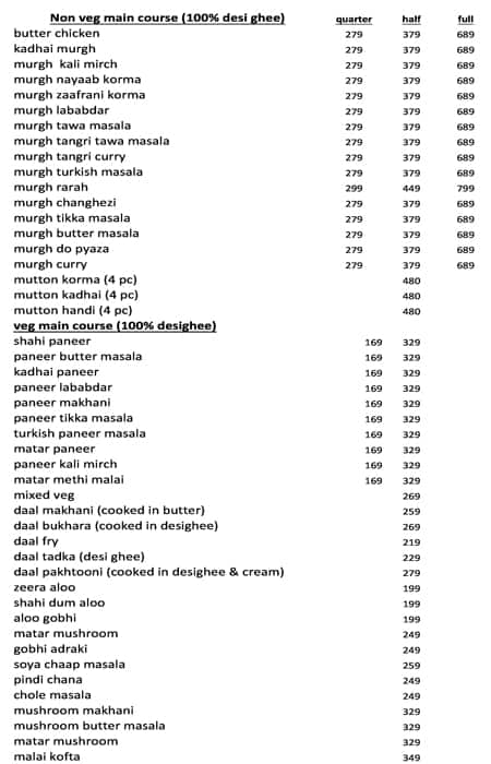 Menu of Brishtah Biryani, Omega 1, Greater Noida