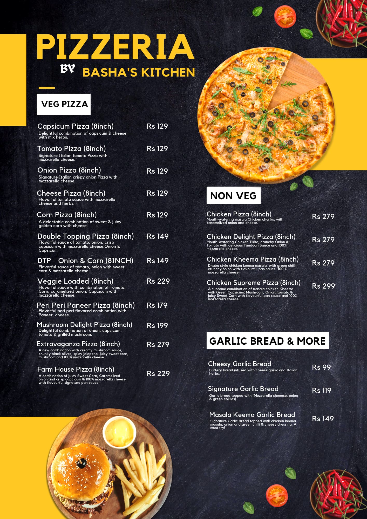 Menu of Pizzeria By Bk, Malleshwaram, Bangalore