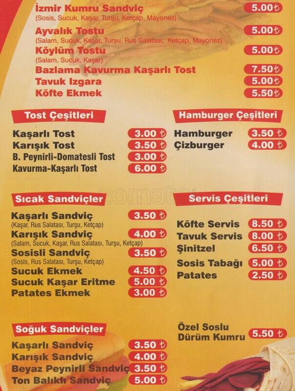 Kumrucu Fast Food Menü, Kumrucu Fast Food, Kızılay, Ankara için Menü