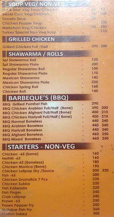 Turkish 2024 kebab menu