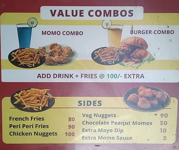 Zomoz - The Momo Company menu