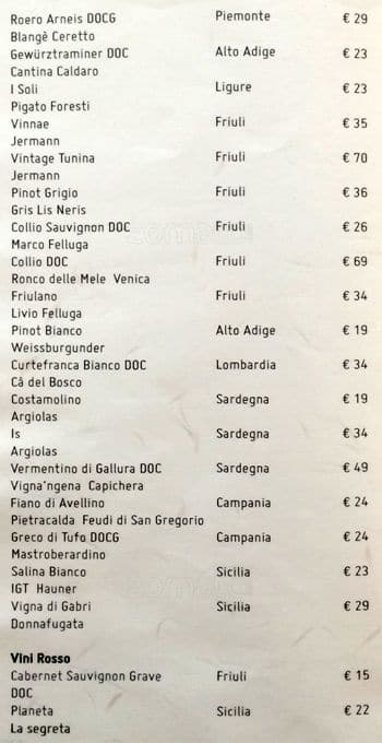 Menu di Yoshinobu 