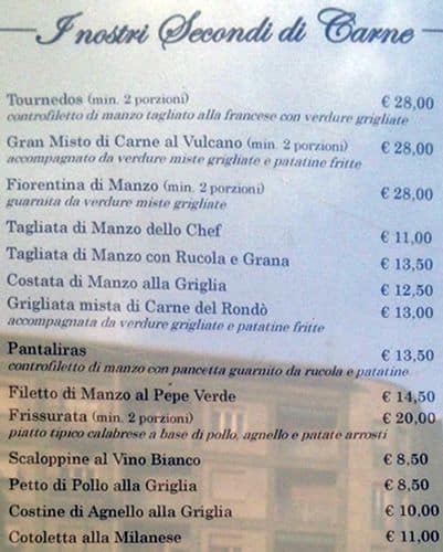 Menu di Ristorante Rondò Sesto 