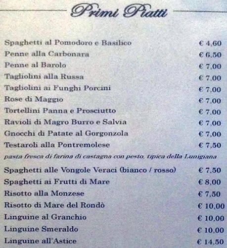 Menu di Ristorante Rondò Sesto 