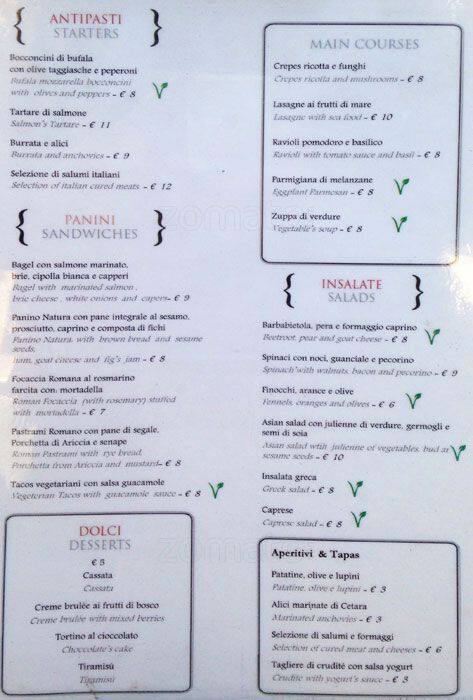 Menu di Giardino di Ripetta 
