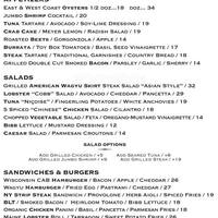 Blt Steak Menu Menu For Blt Steak Downtown Washington Dc